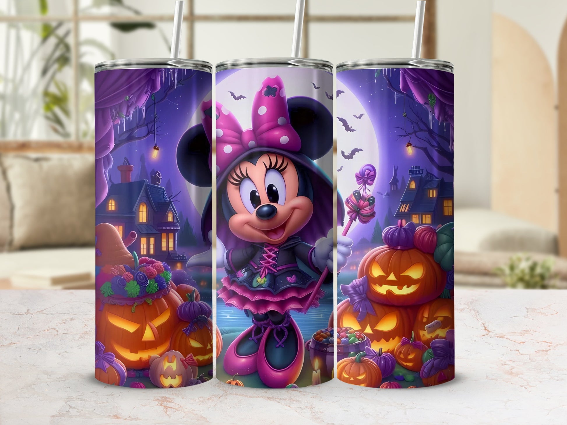 Halloween Tumbler with Cartoon Character Design