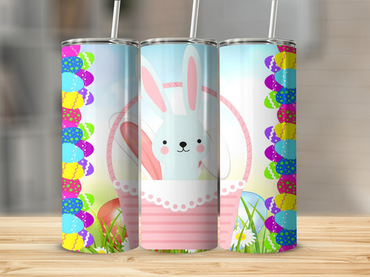 Cute Bunny with Easter Eggs Print Tumbler product