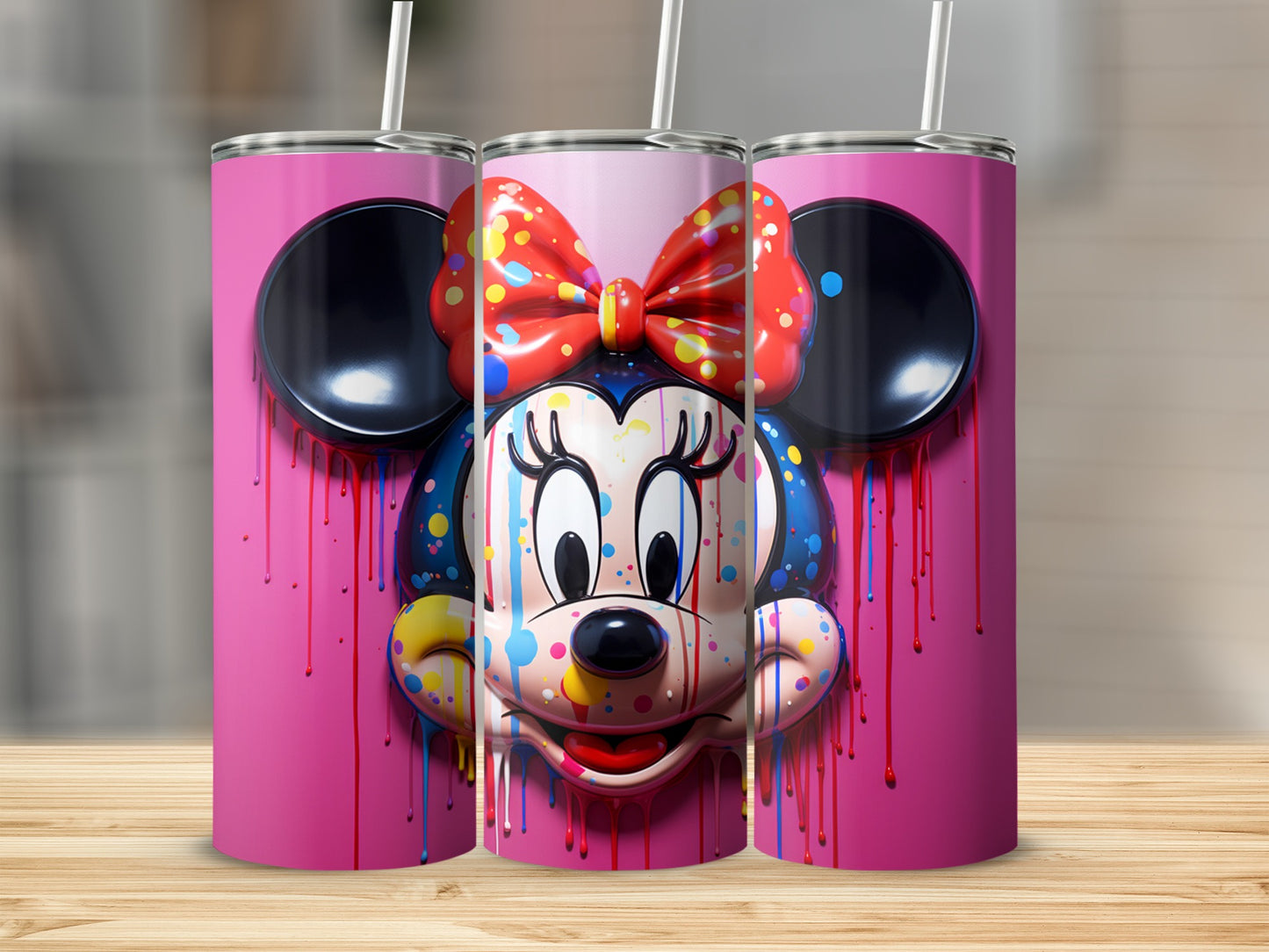 Colorful Cartoon Character Dripping Art Tumbler