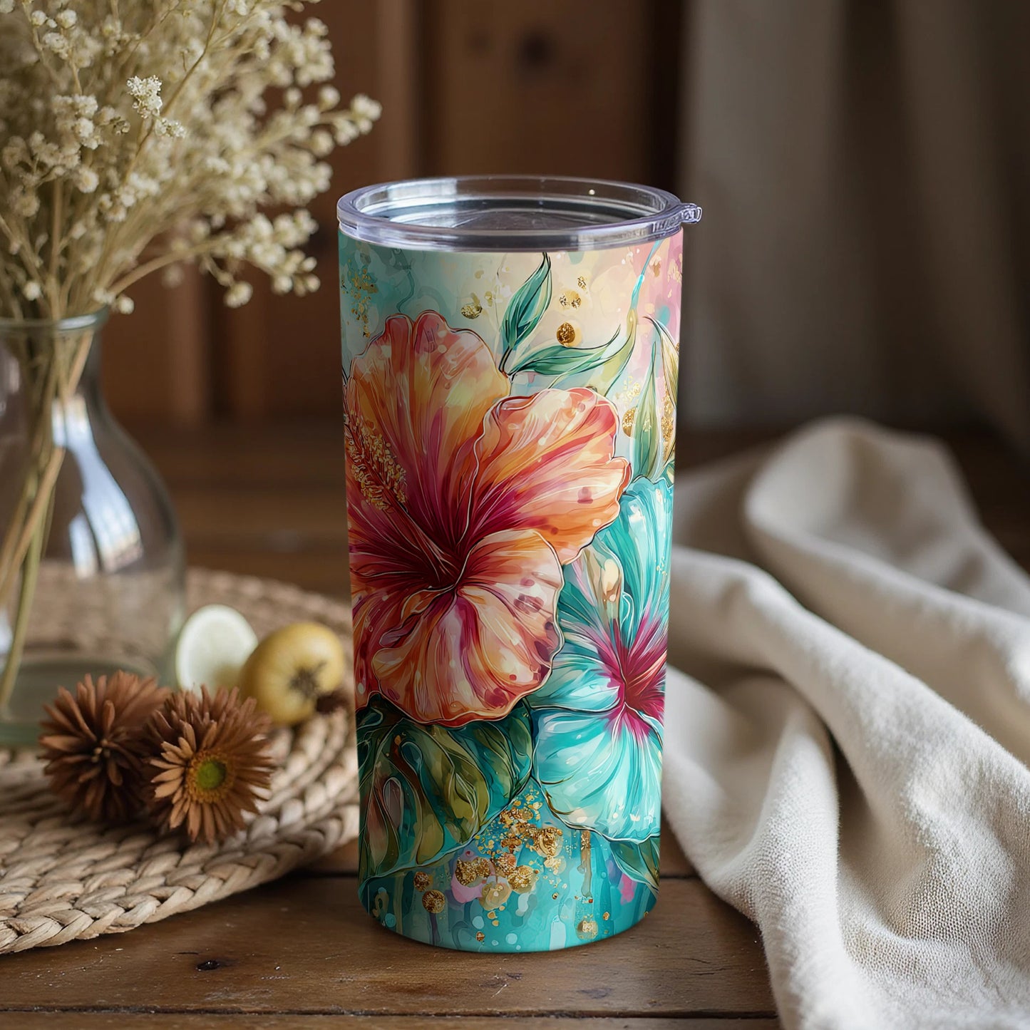 Vibrant Floral Design Tumbler for Everyday Use