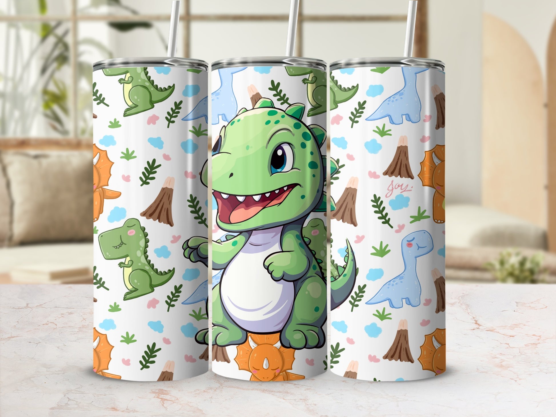 Cute Dinosaur Themed Tumbler for Kids and Adults