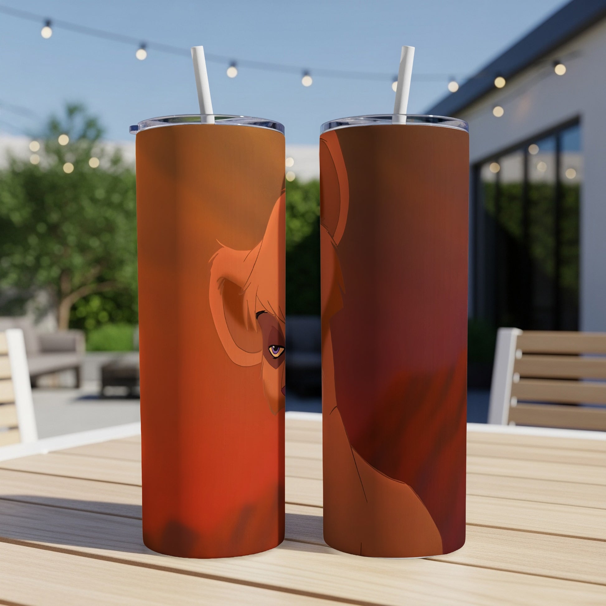 Lion king inspired tumbler with character portrait.