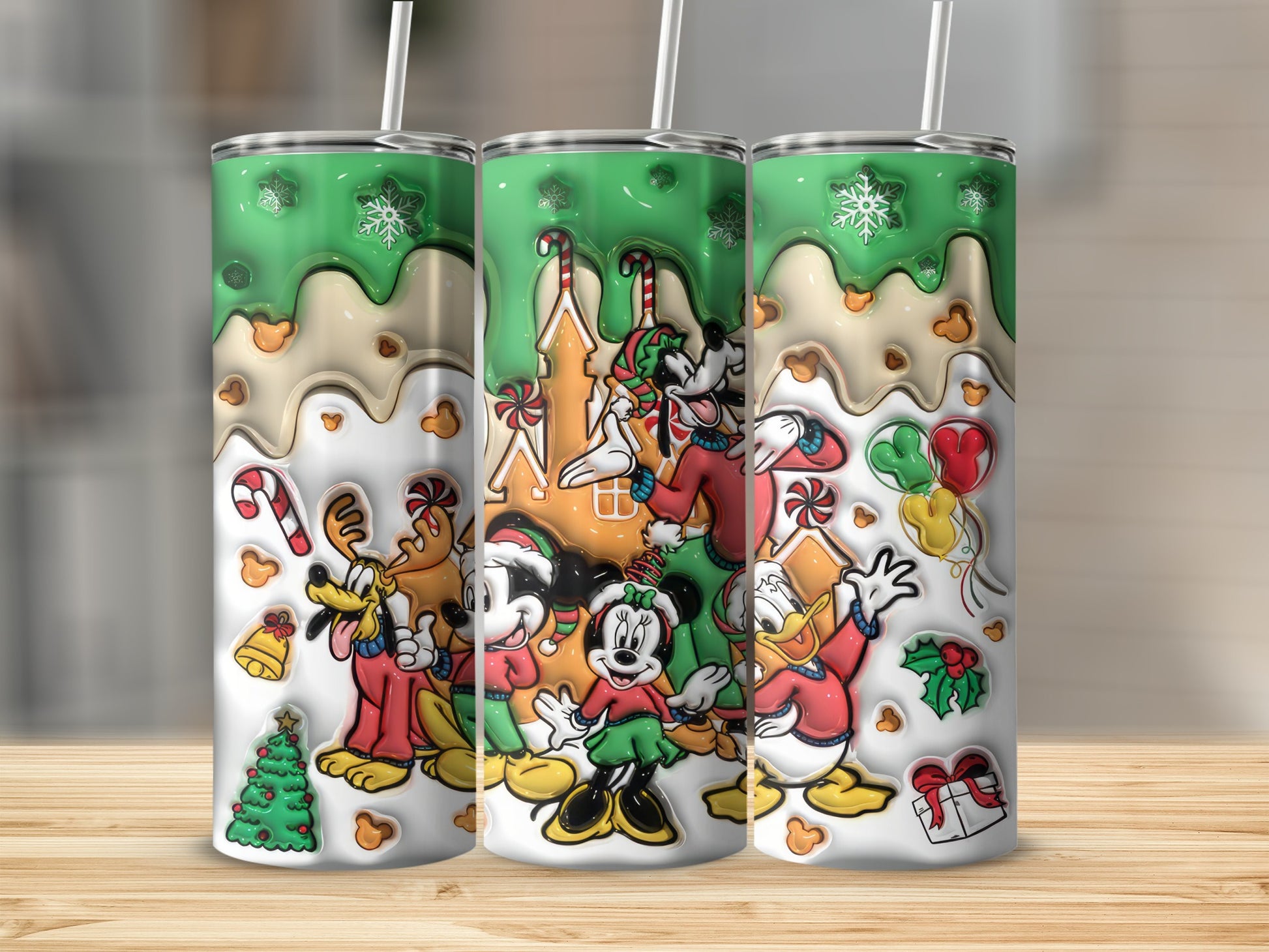 Holiday Cartoon Characters Skinny Tumbler Christmas Magic
