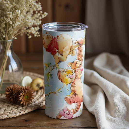 Vibrant Tumbler with Winnie the Pooh and Tigger Design