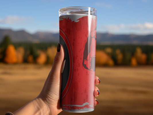 Deadpool Mask Logo With Red Background Design Tumblers
