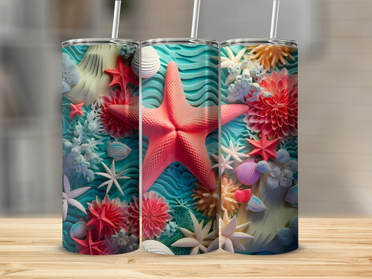 Vibrant Coral Reef Starfish Ocean Life Unique Design product type
Starfish design
Coral reef art
Ocean theme
Marine life
Underwater scene
Tropical vibes
Sea life pattern
Aquatic flora
Tumbler graphic
Vibrant colors
Pink starfish
Blue ocean waves
White coral
Red coral
Orange coral
Shells design
Summer drinkware
Beach style
Nautical decor
Artistic render