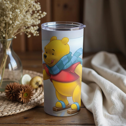 Winnie the Pooh Tumbler with Winter Scarf Design