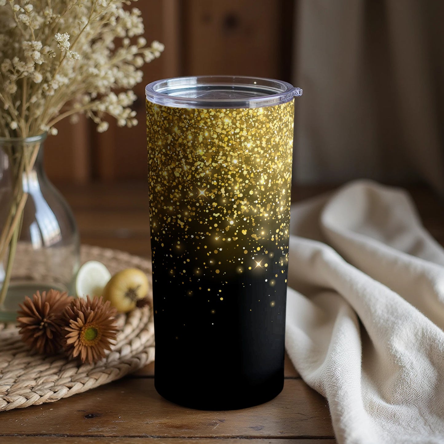 Stunning Gold and Black Gradient Tumbler Product