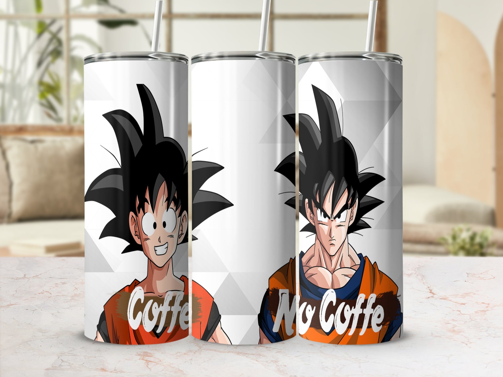 Cartoon Character Coffee Tumbler With Lid and Straw