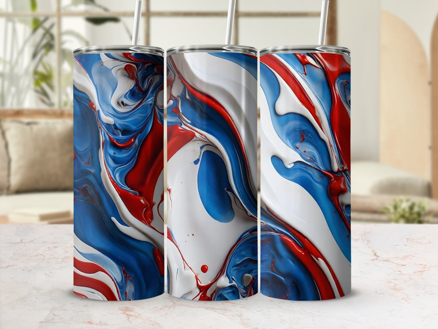 Red White Blue Swirl Design Patriotic Tumbler product type