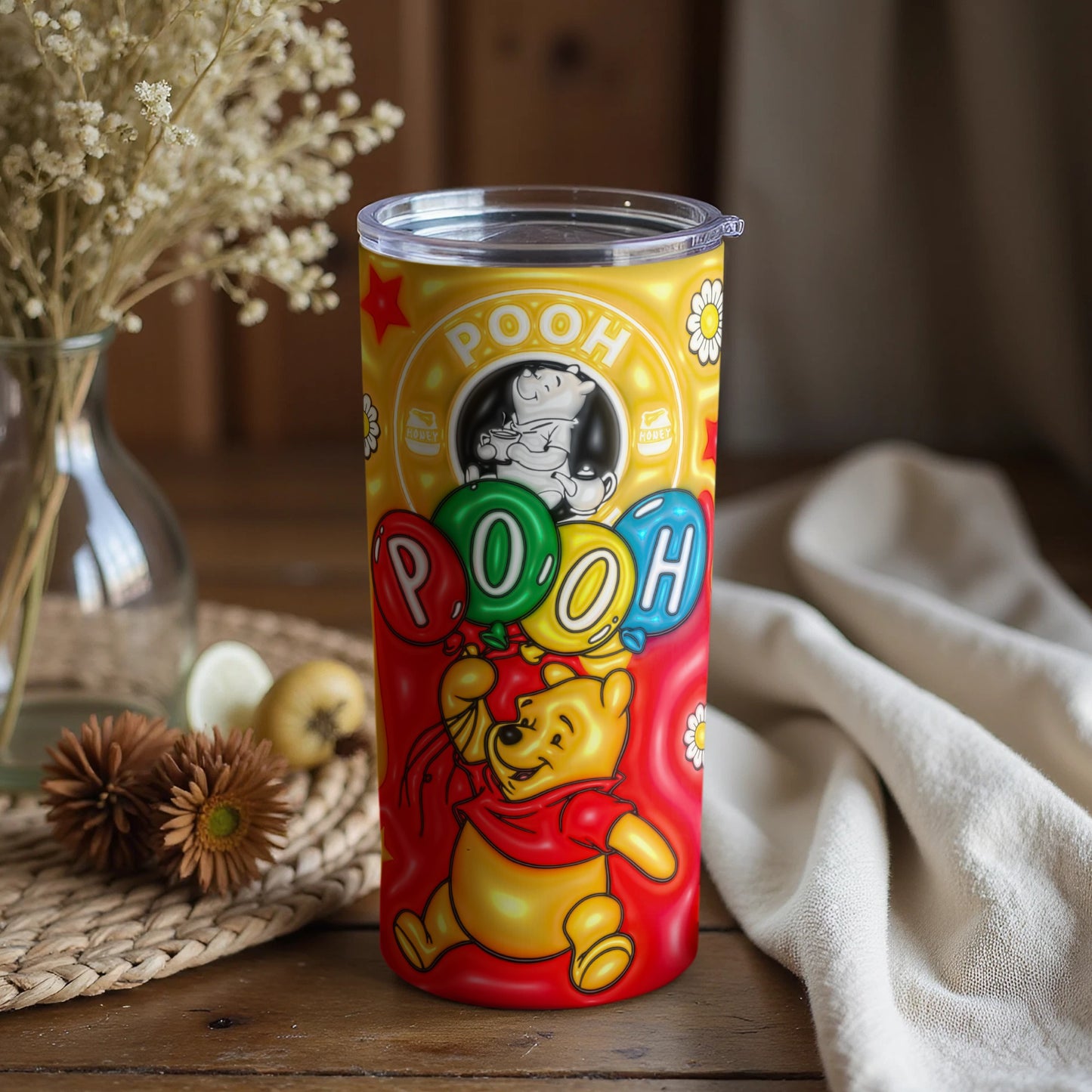 Colorful Pooh and Friends Design Tumbler