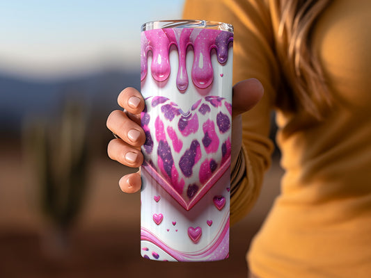 Valentine's Day! Pink And Purple Hearts on White Background Tumblers
