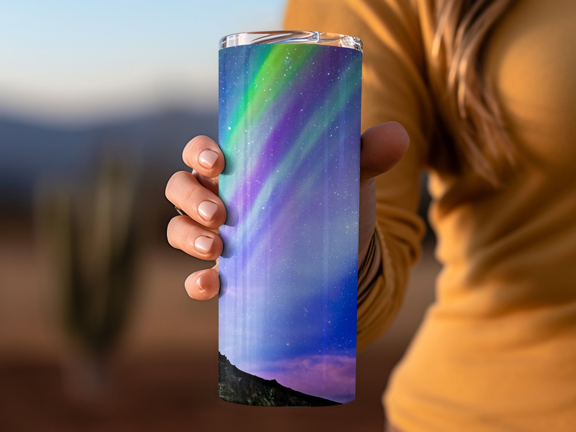 Aurora Borealis Night Sky Design Tumbler