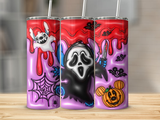 Scary Halloween Themed Tumbler With Ghost Design