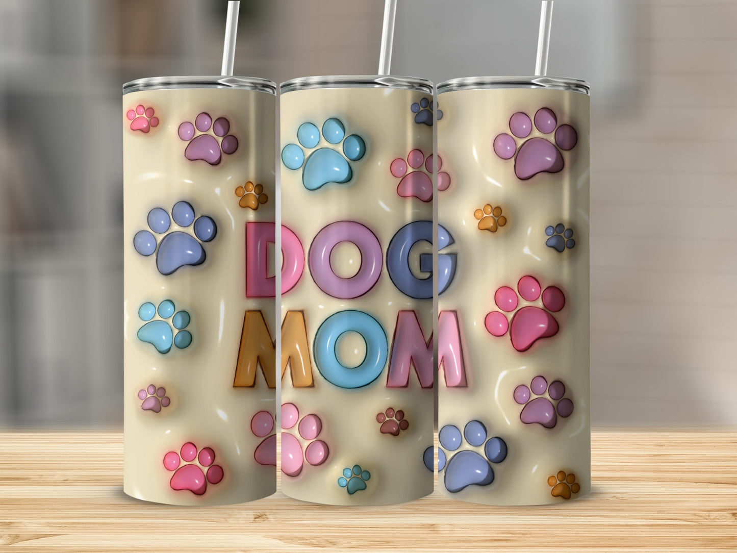 Vibrant Paw Print Dog Mom Statement Graphic product type