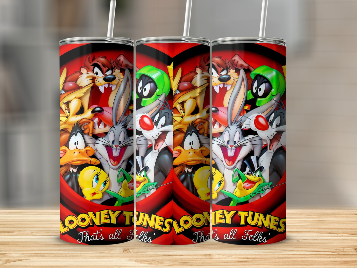 Looney Tunes That's All Folks Tumbler Cup