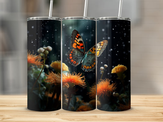 Vibrant Butterfly Glowing Flowers Nature Scene product type
Butterfly, Flowers, Nature, Tumbler, Drinkware, Glowing Effect, Orange Flowers, Dark Background, Wildlife, Garden, Insect Art, Colorful Design, Beautiful Butterfly, Unique Gift, Aesthetic Tumbler, Floral Design, Enchanted Scene, Butterfly Decor, Outdoor Theme, Beverage Tumbler