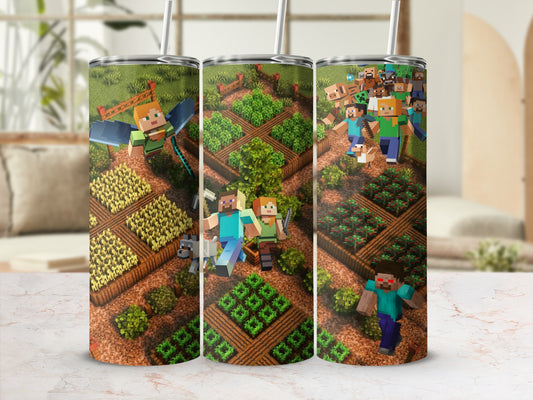 Vibrant Minecraft Character Farming Scene product