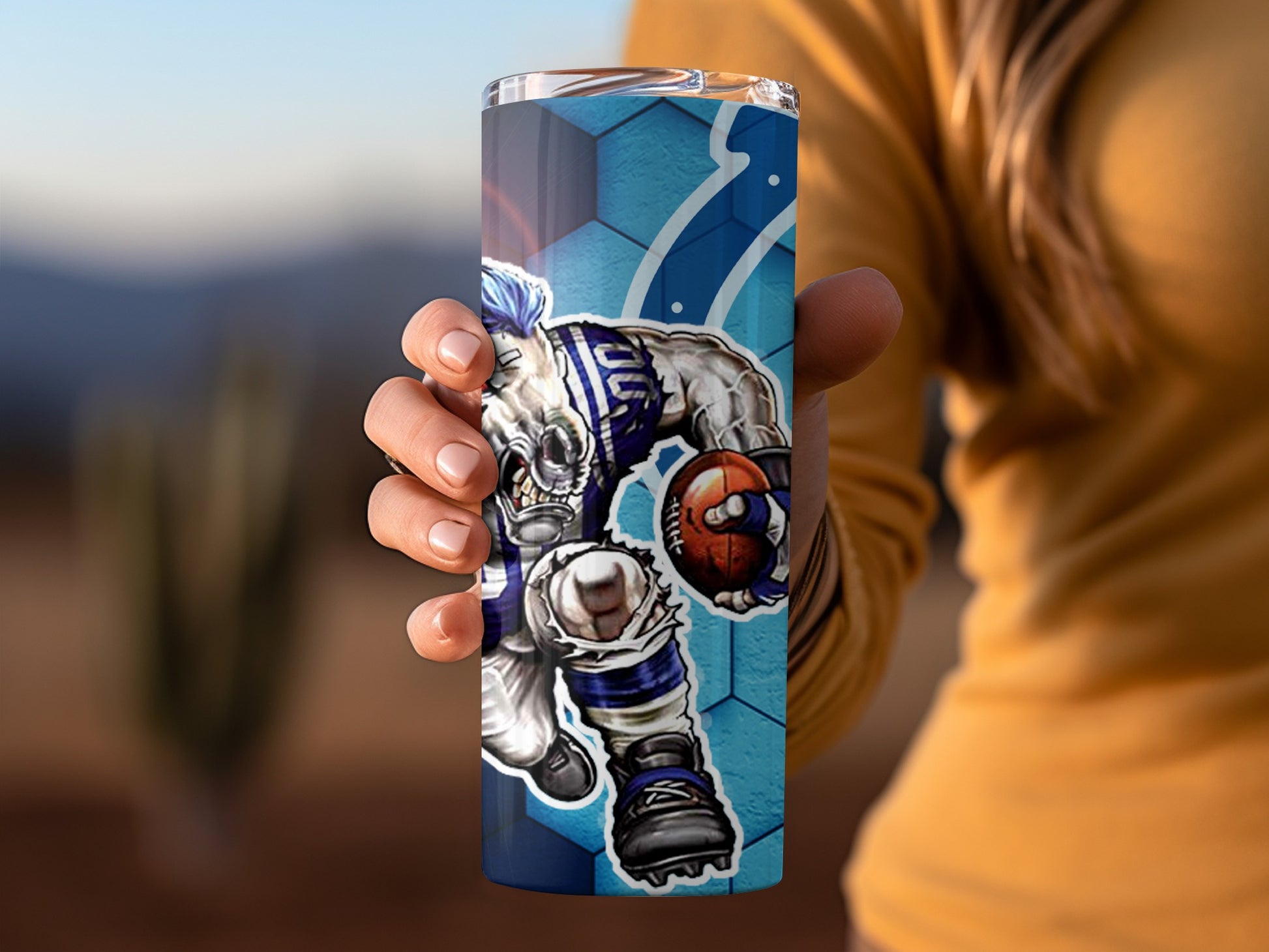 Fierce Football Mascot Insulated Tumbler for Sports Fans