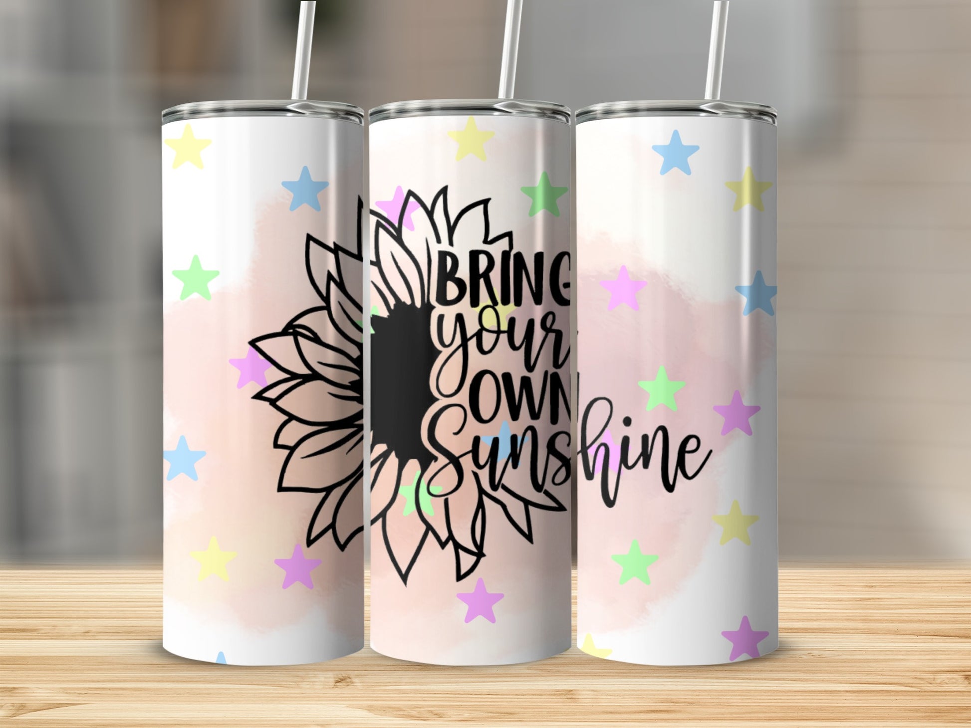 Bring Your Own Sunshine Colorful Star Tumbler