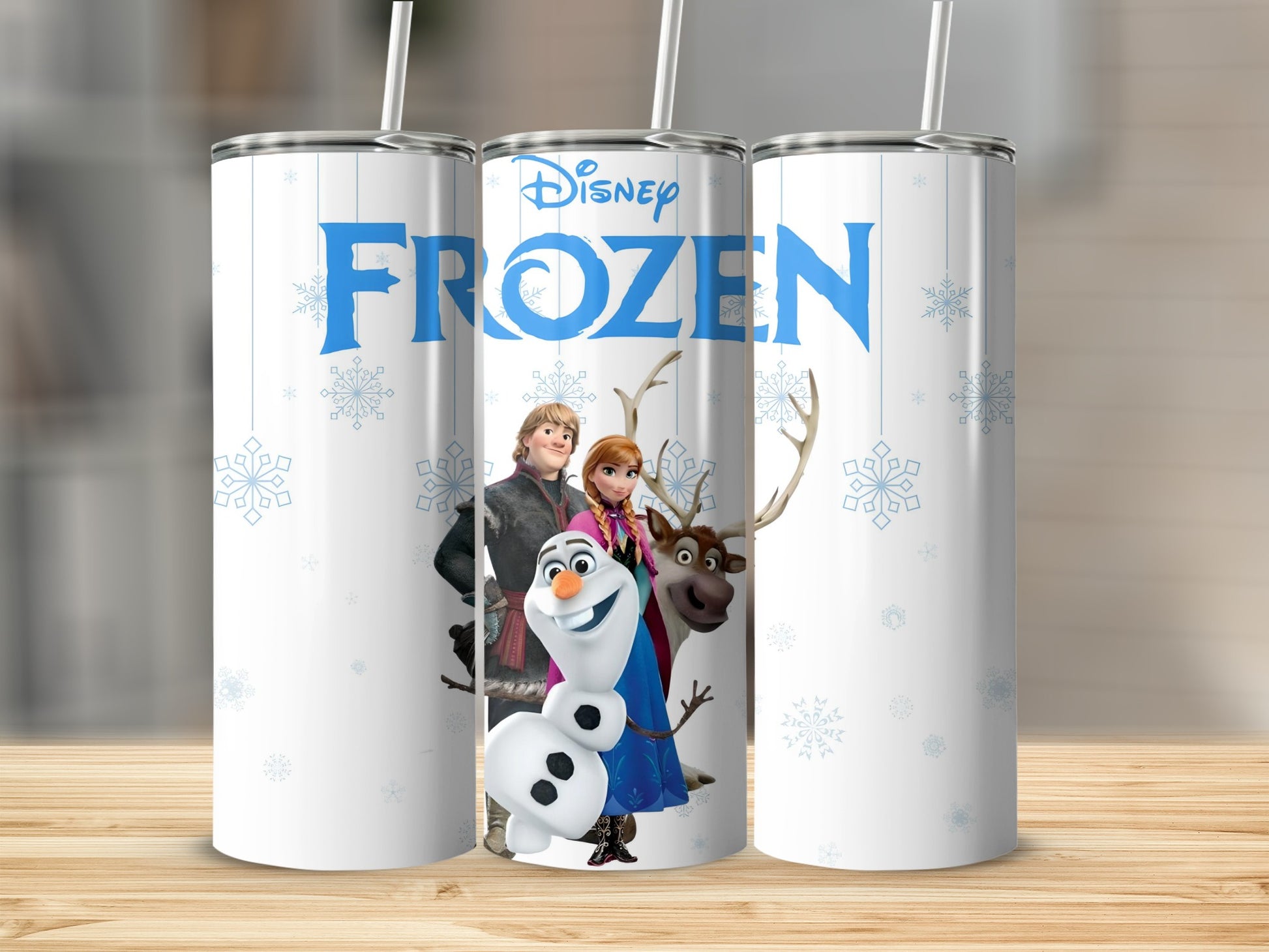 Disney Frozen Characters and Snowflakes Tumbler Cup