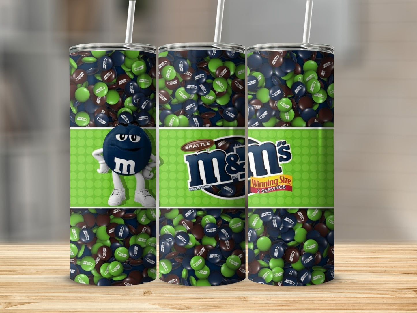 Seattle M&Ms Seahawks Winning Size Design Art Tumblers