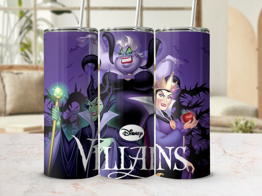 Disney Villains Purple Themed Tumbler for Fans