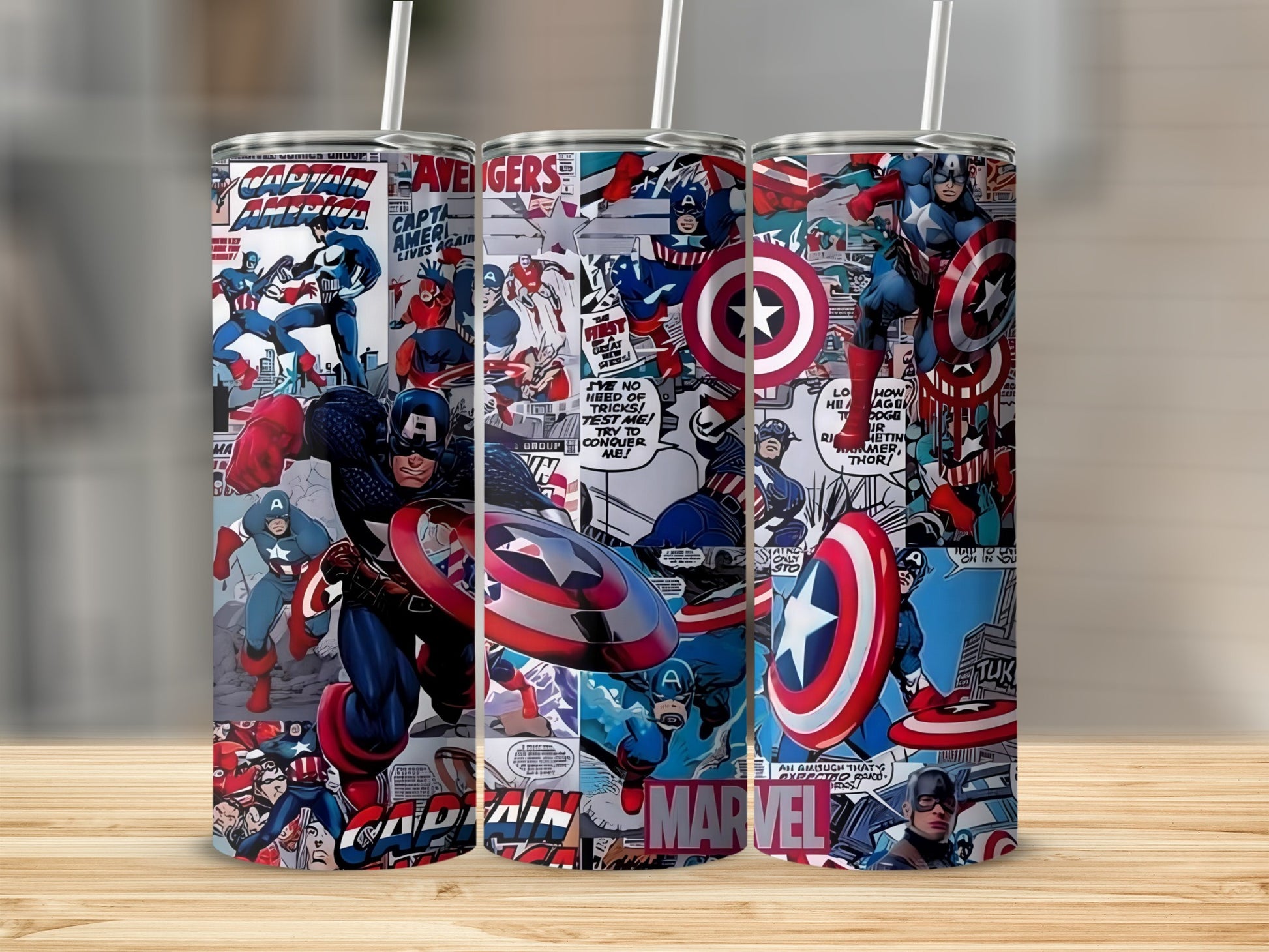 Captain America Marvel Comic Book Art Tumbler