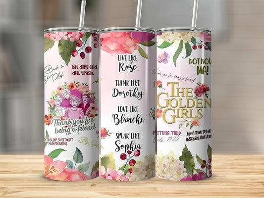 The Golden Girls Floral Tumbler Collection