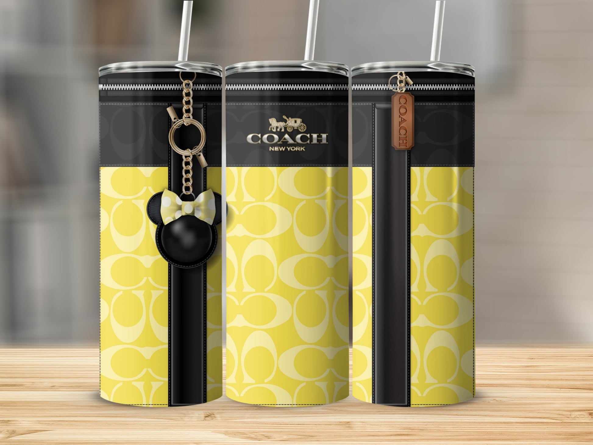 Stylish Yellow and Black Insulated Tumbler Cup