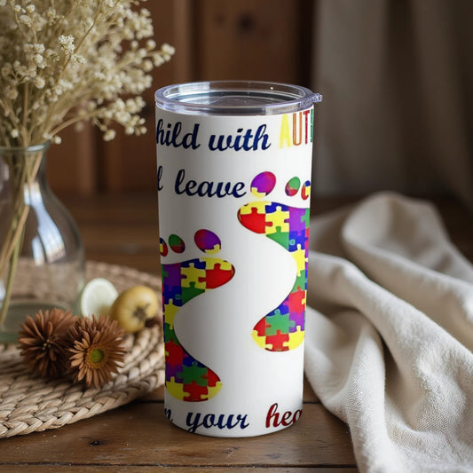 Autism Awareness Tumbler Child with Autism in Heart