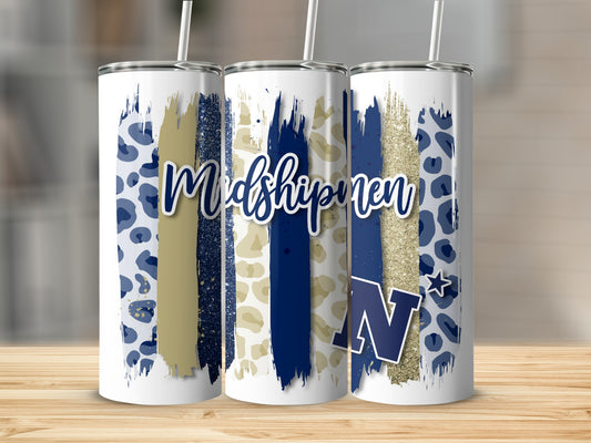 Midshipmen Print Design with Vertical Lines Tumblers