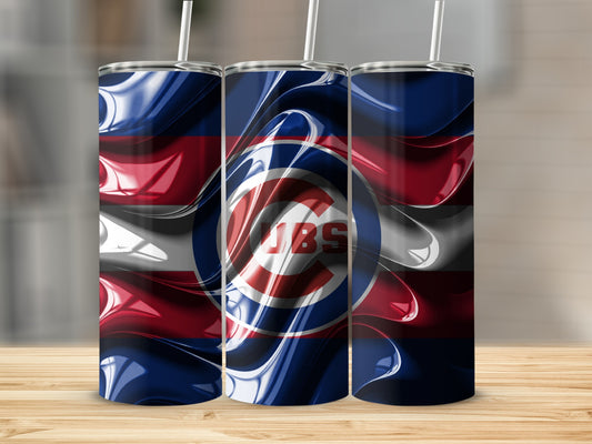 Chicago Cubs Wavy Design Colorful Look Great For Gifts Tumblers