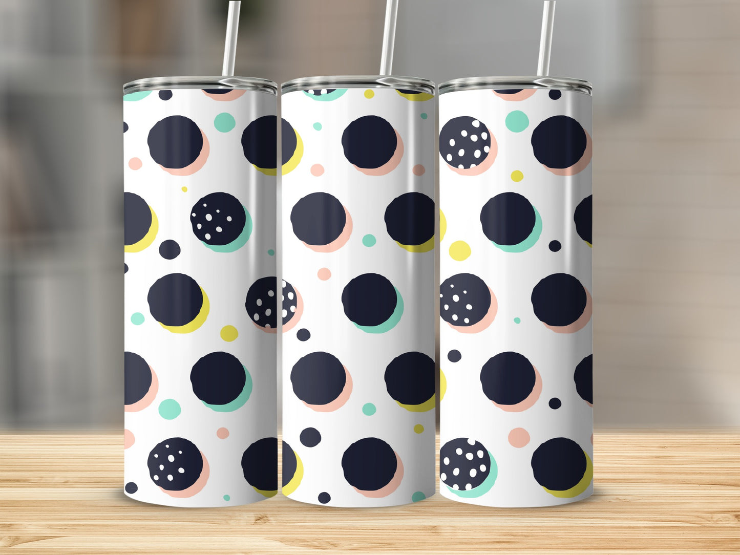 Colorful Polka Dot Pattern Travel Tumbler Product