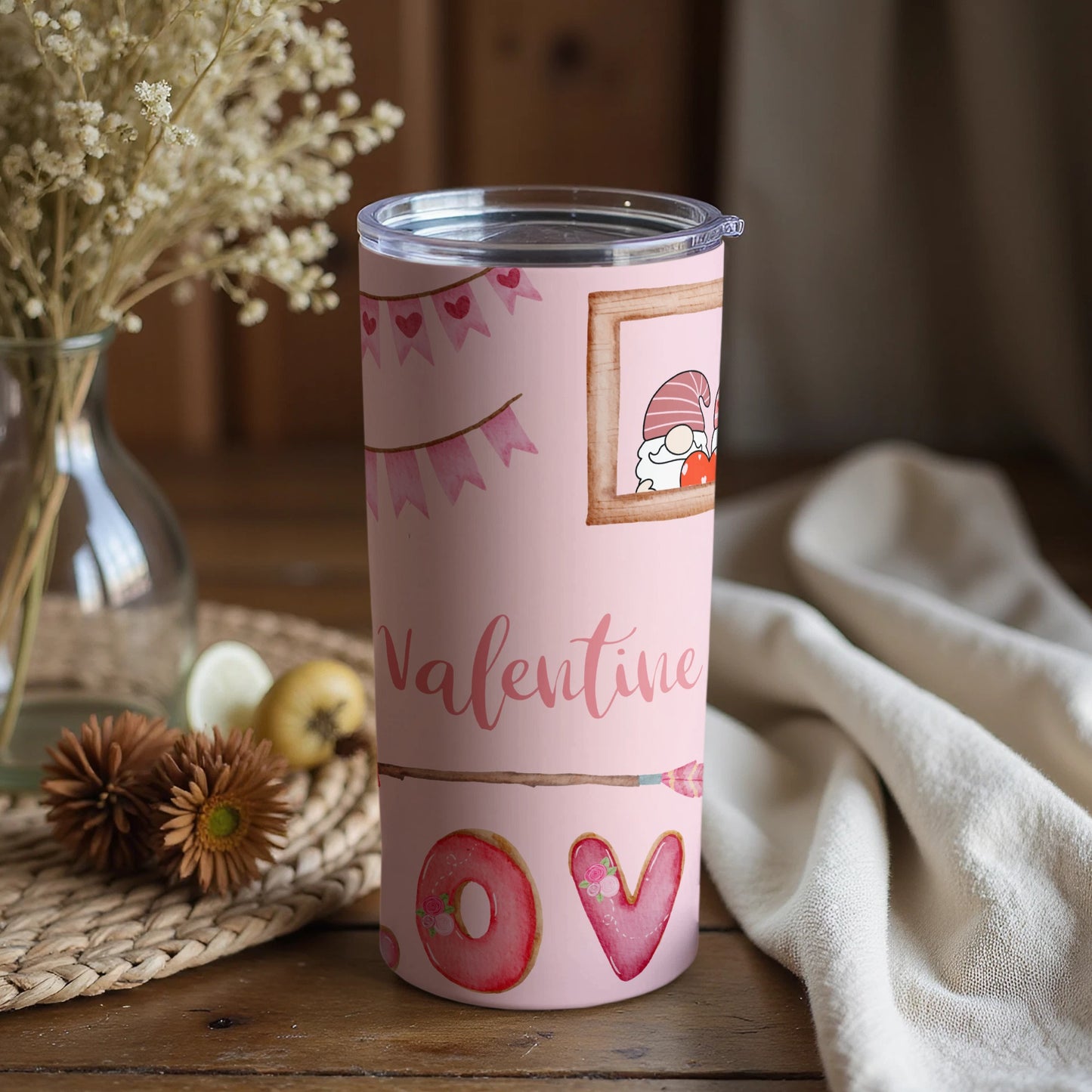 Cute Valentine's Day Decorated Tumbler Drinkware