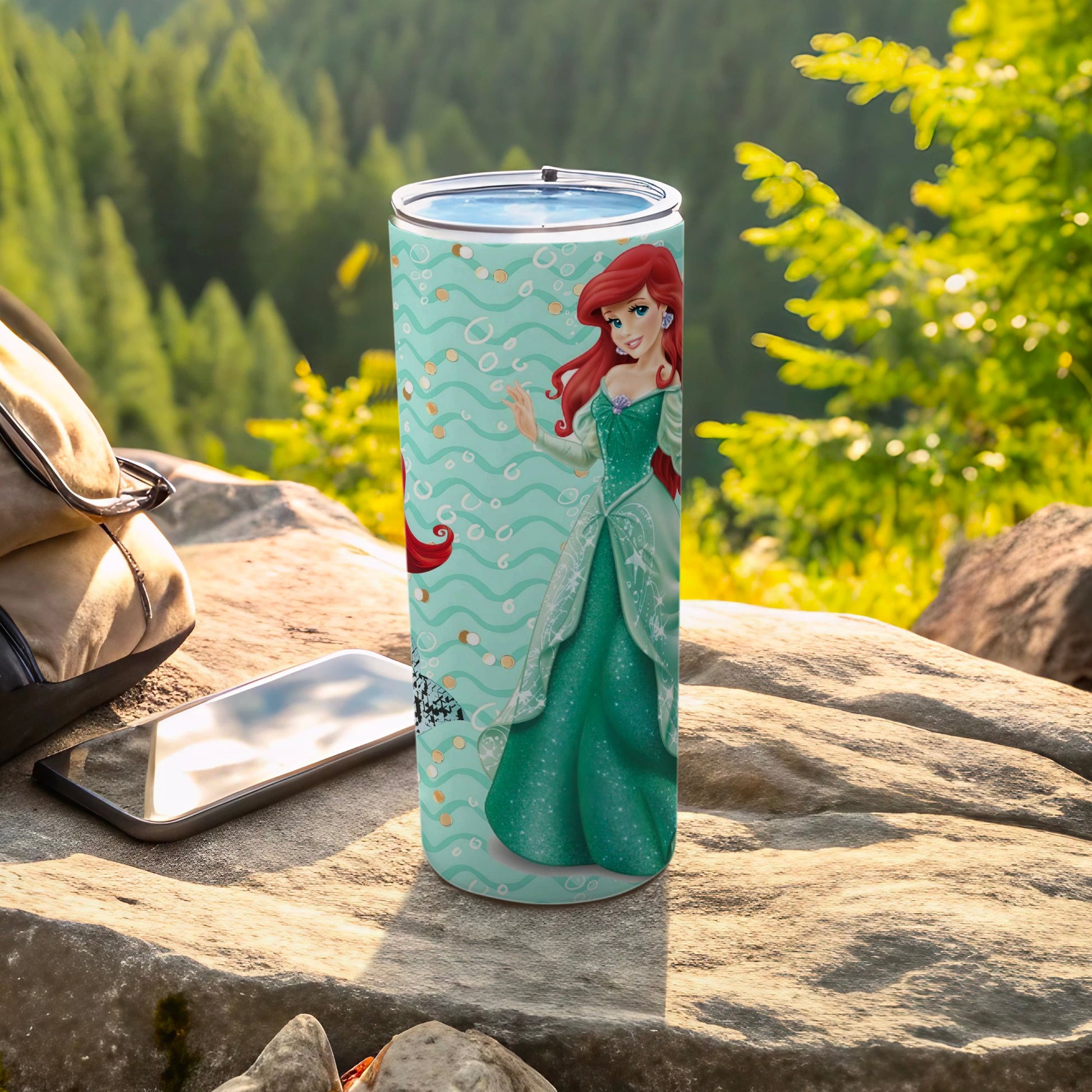 Ariel Little Mermaid Tumbler Cup with Lid 20oz Travel Mug