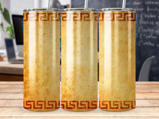 Ancient Greek Meander Design on Parchment Textured Tumblers