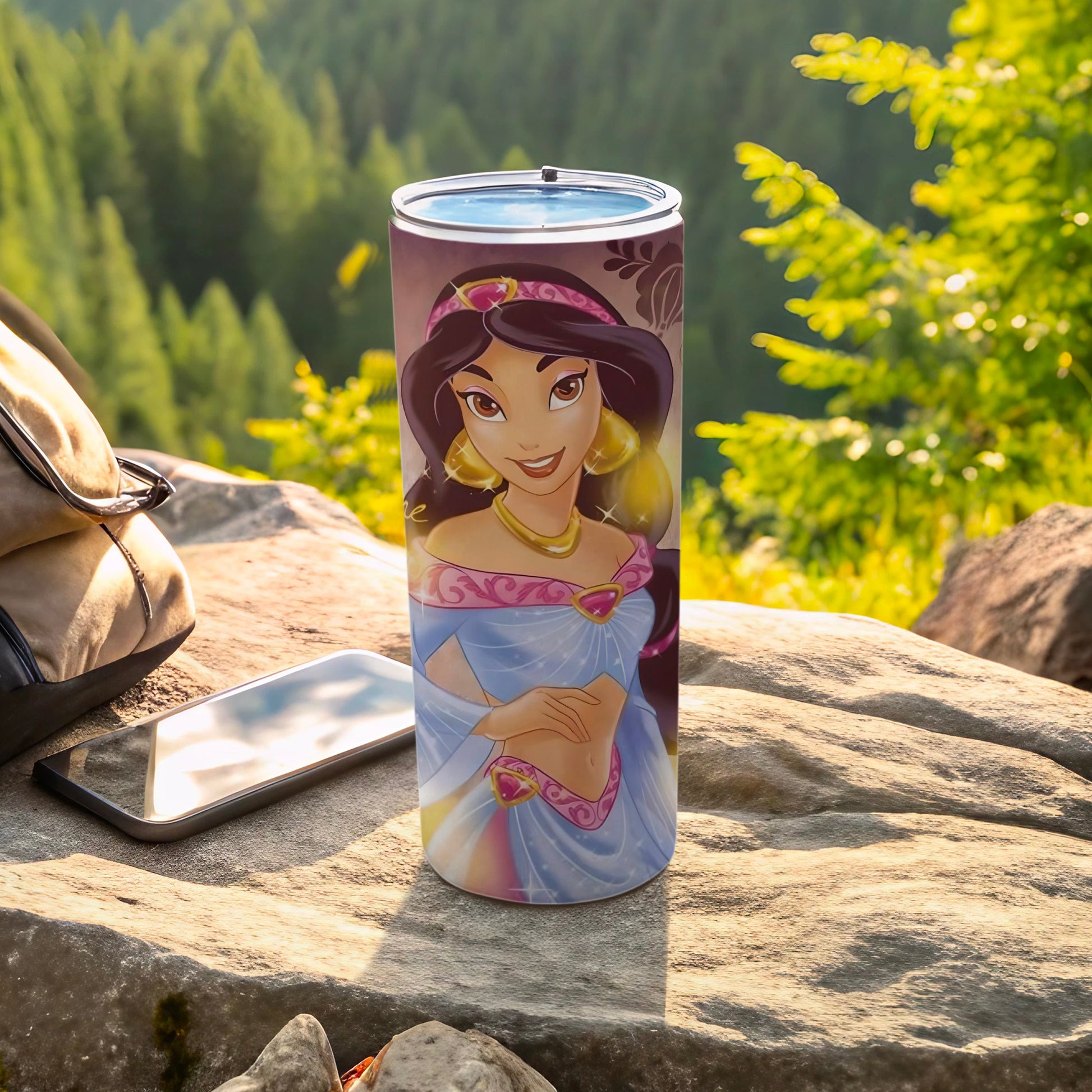 Vibrant Princess Fantasy Design Custom Tumbler