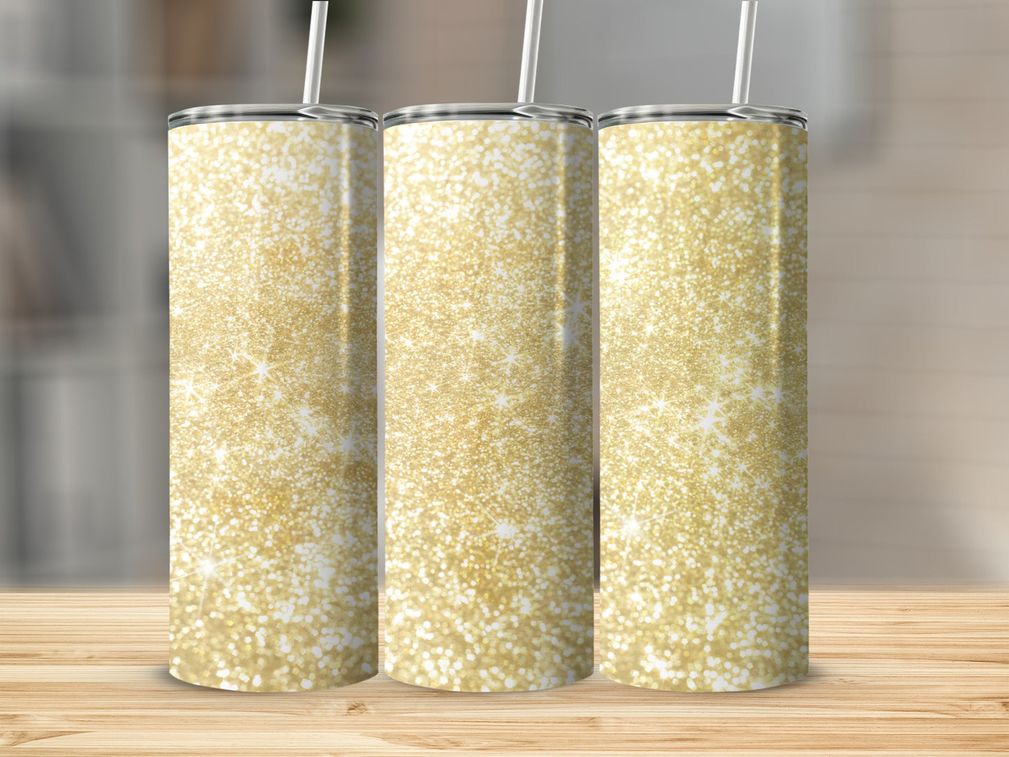 Sparkling Gold Glitter Tumbler for Stylish Hydration