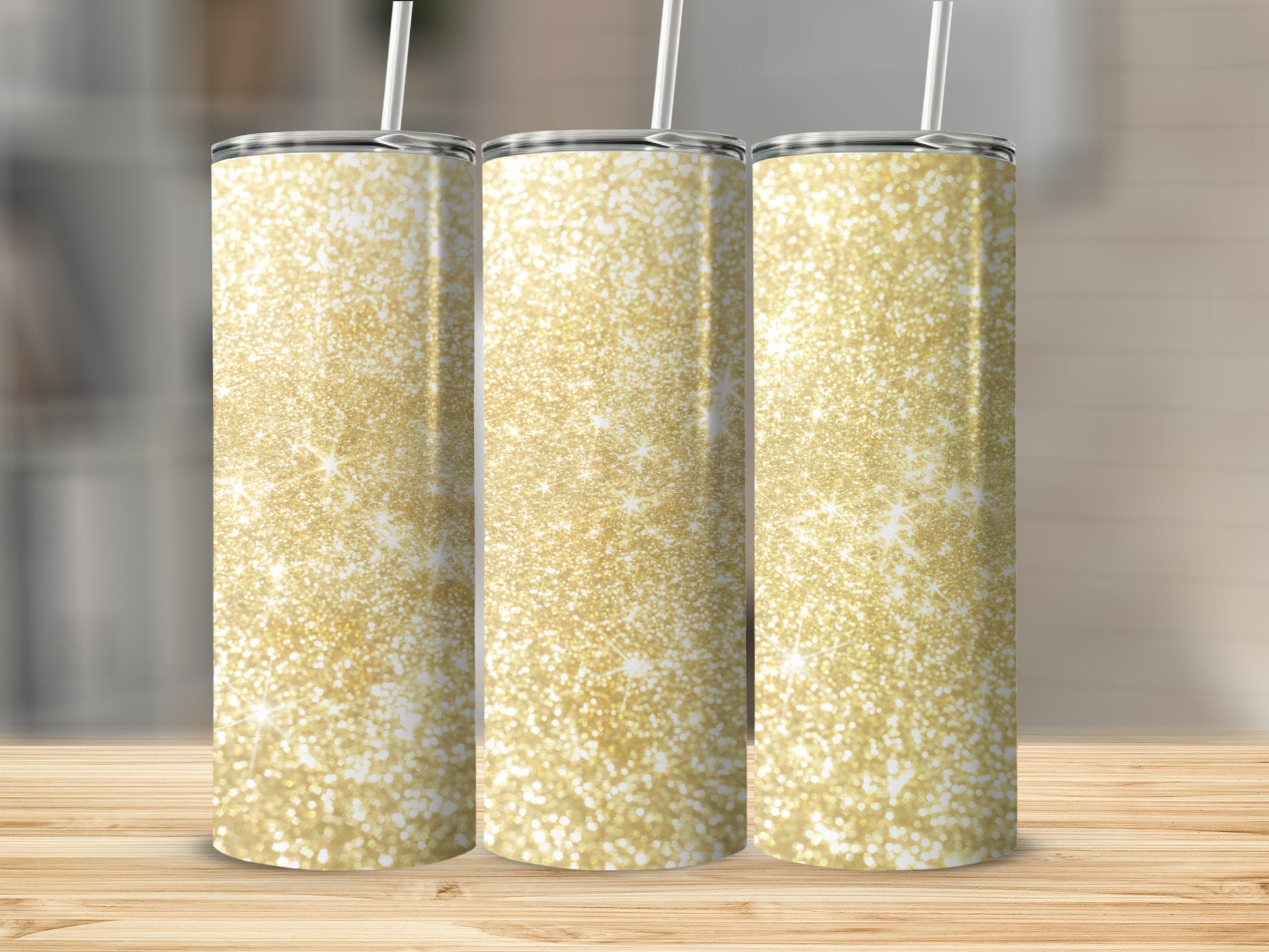 Sparkling Gold Glitter Tumbler for Stylish Hydration