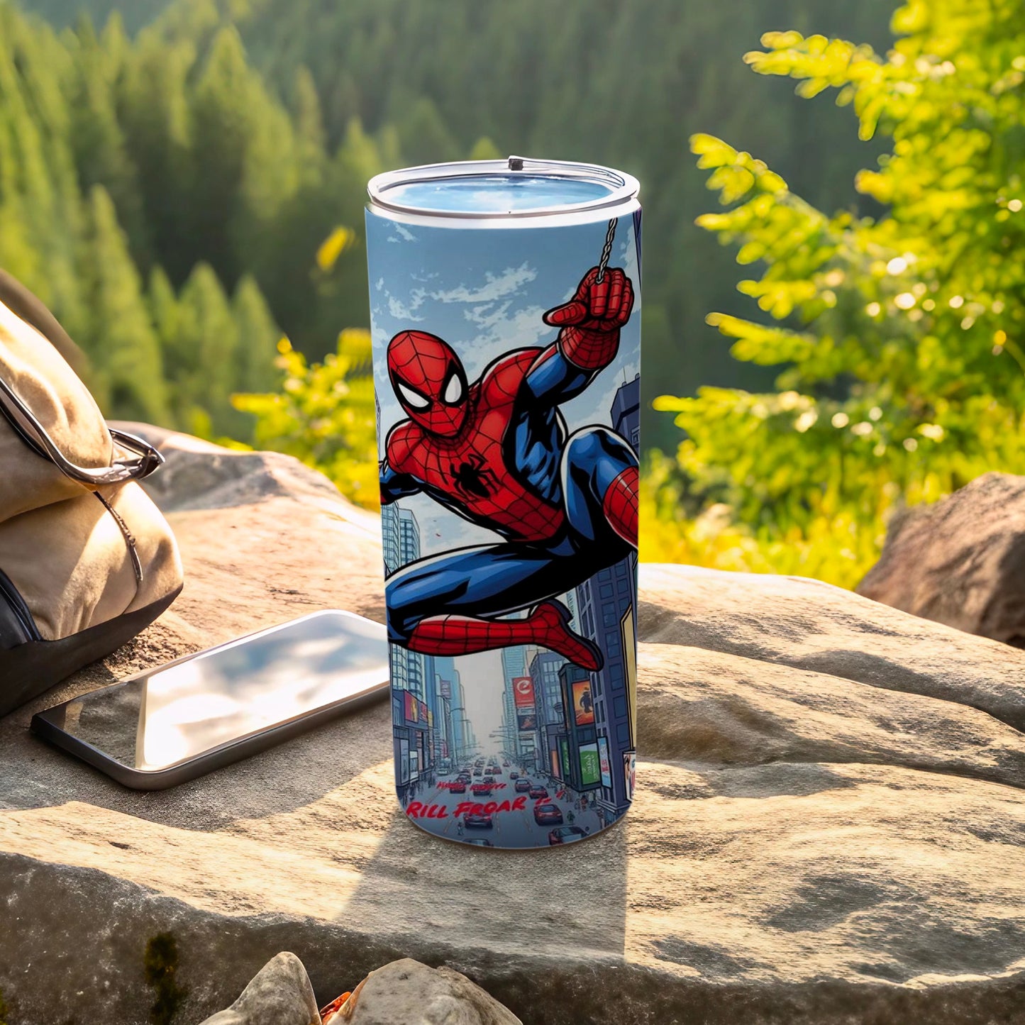 Spider-Man Swinging Action Scenic Design Tumblers