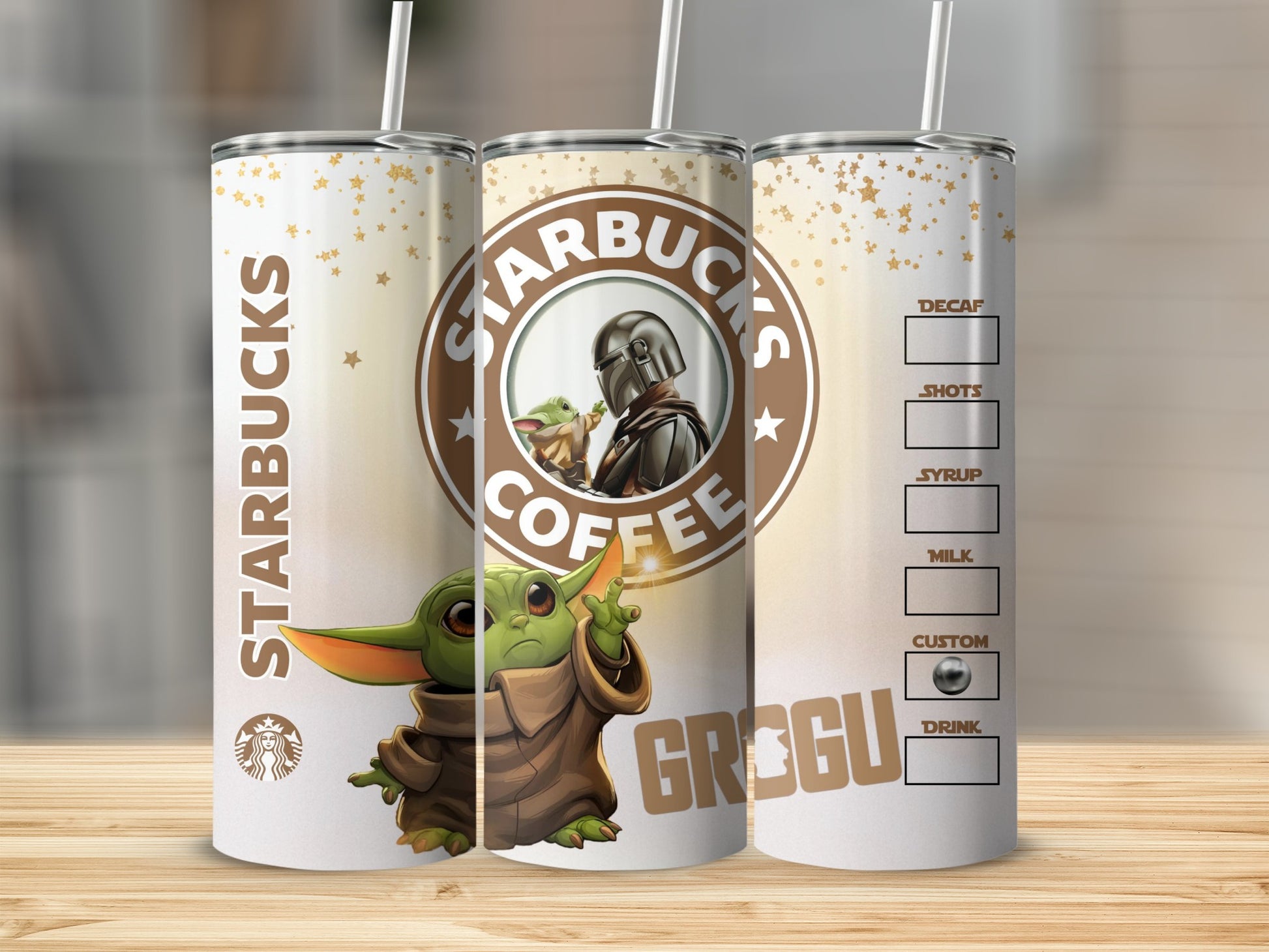 Starbucks Coffee Grogu Printed Tumbler with Straw