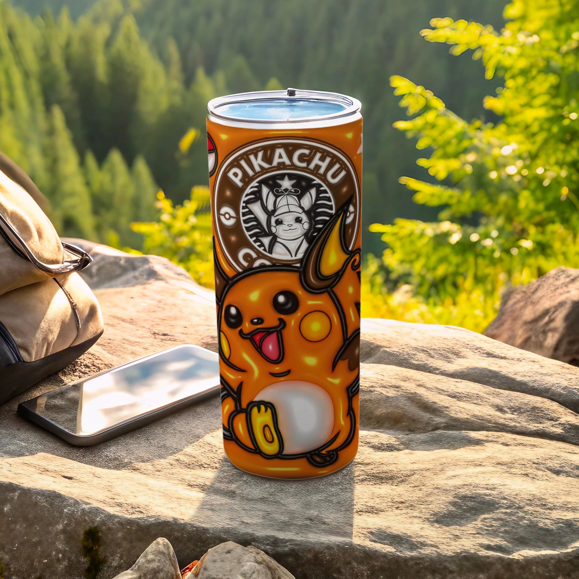 Orange Pikachu Raichu Character Large Tumbler product type