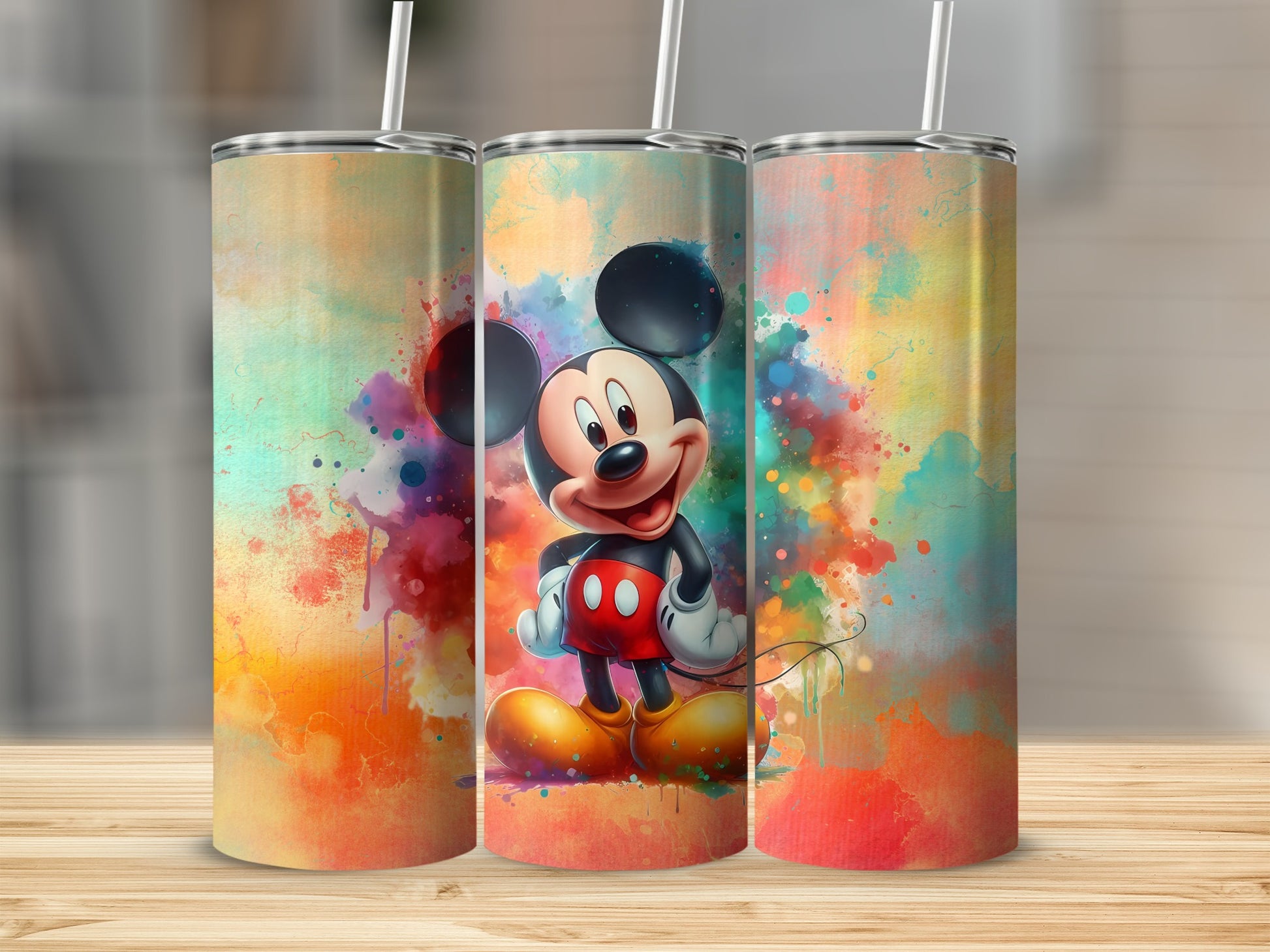 Colorful Artistic Mickey Mouse Tumbler Cup