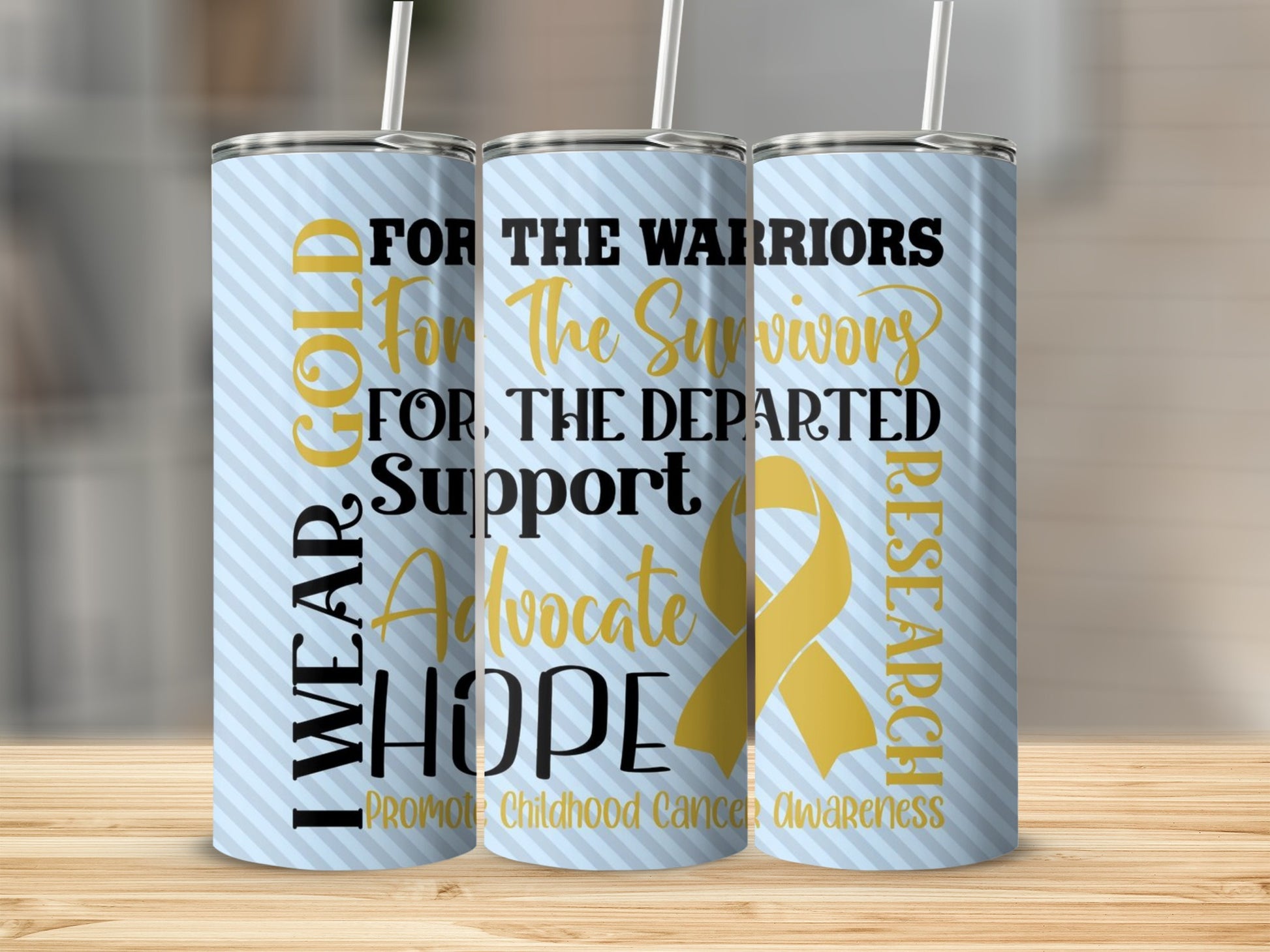 Childhood Cancer Awareness I Wear Gold Tumbler
