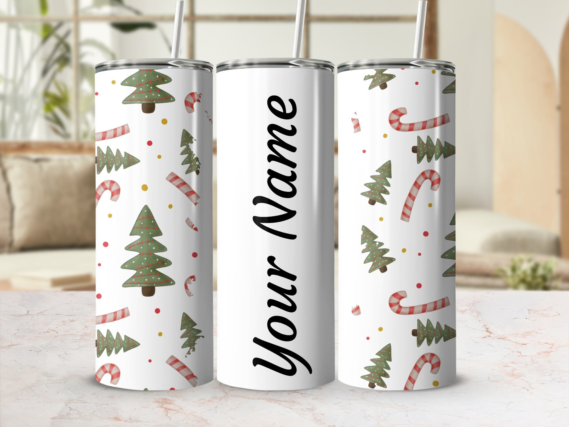 Personalized Christmas Theme Tumbler Flask Cup