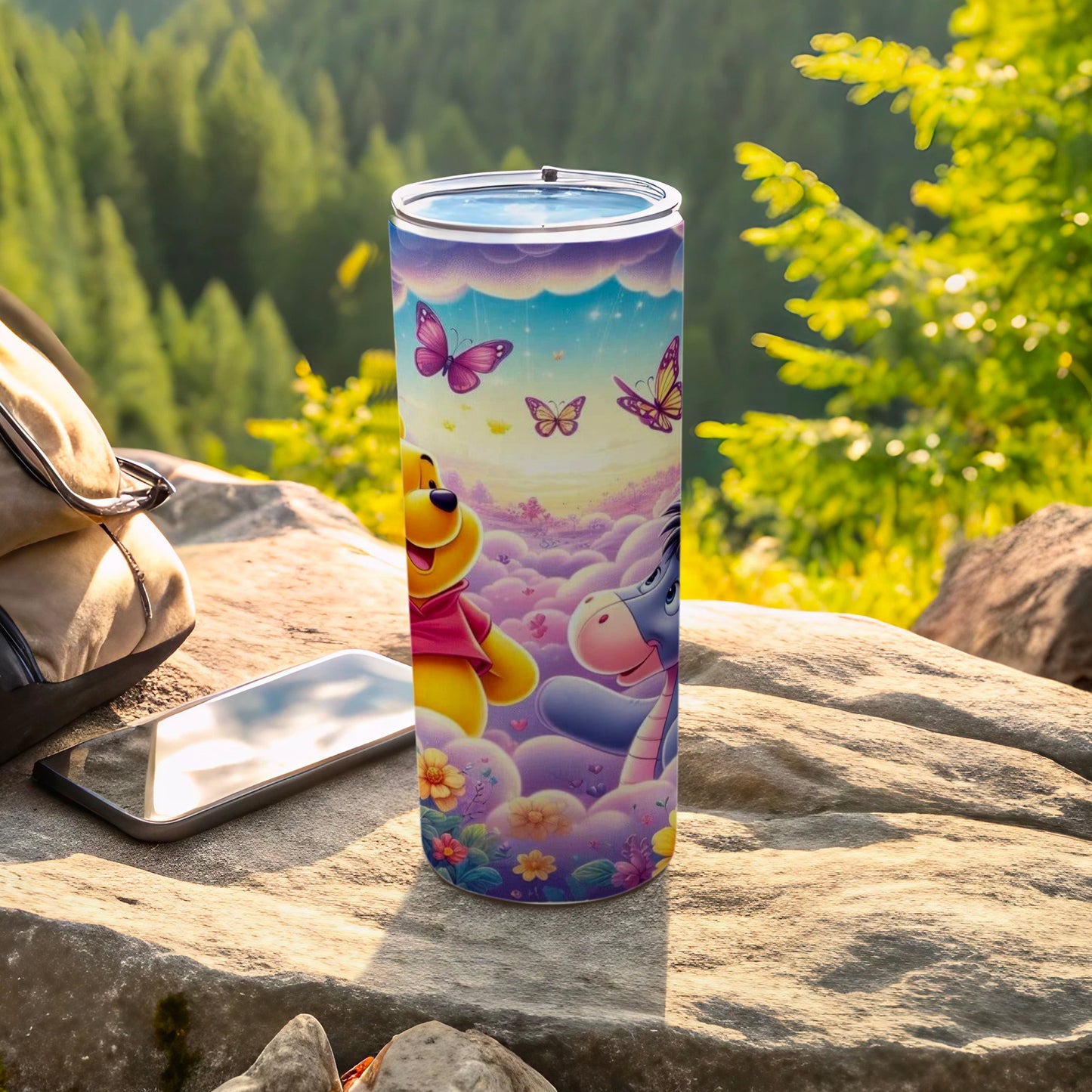 Colorful Butterfly and Cartoon Tumbler Cup for Outdoor Use