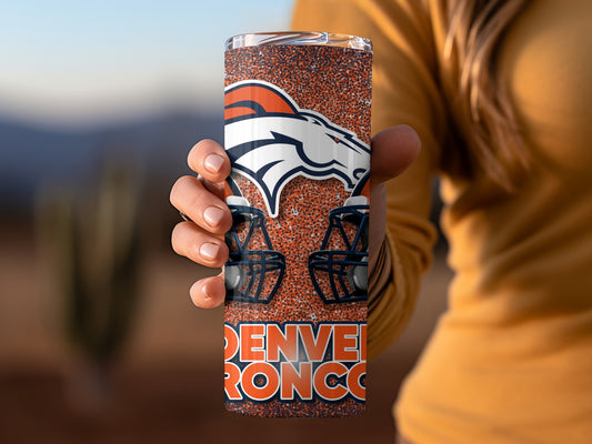 Denver Broncos Football Helmets With Logo Design Tumblers