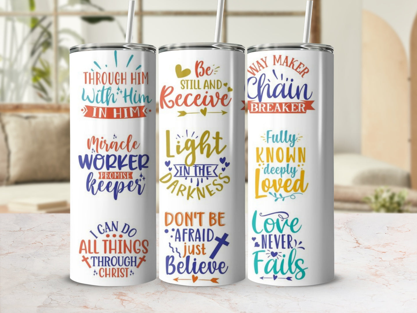 Inspirational Christian Quote Tumblers Collection