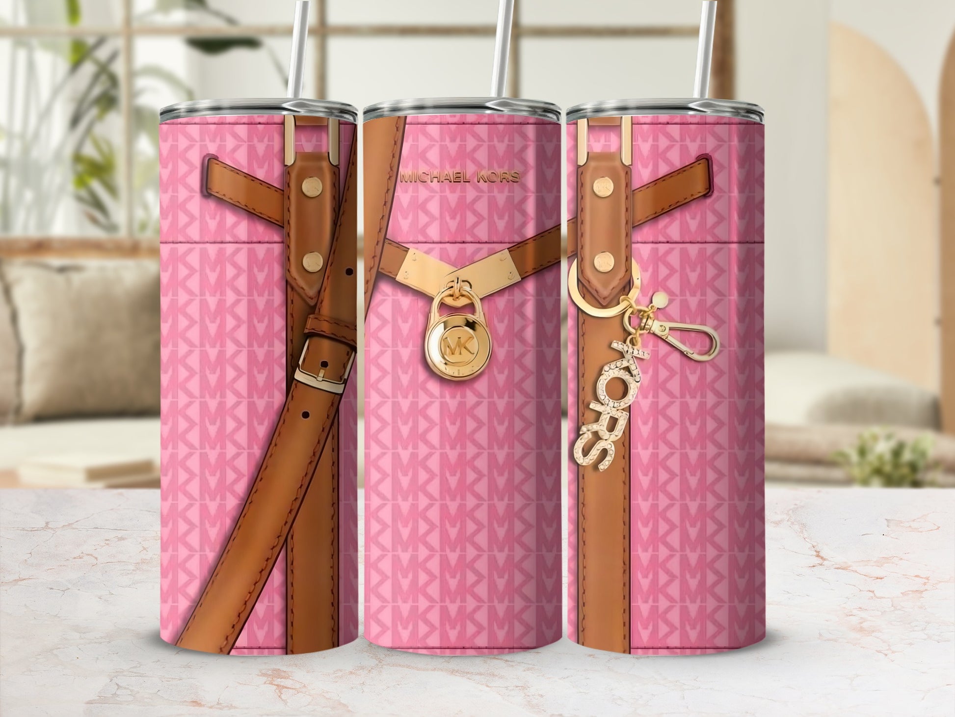 Stylish Pink and Brown Designer Tumbler for Everyday Use